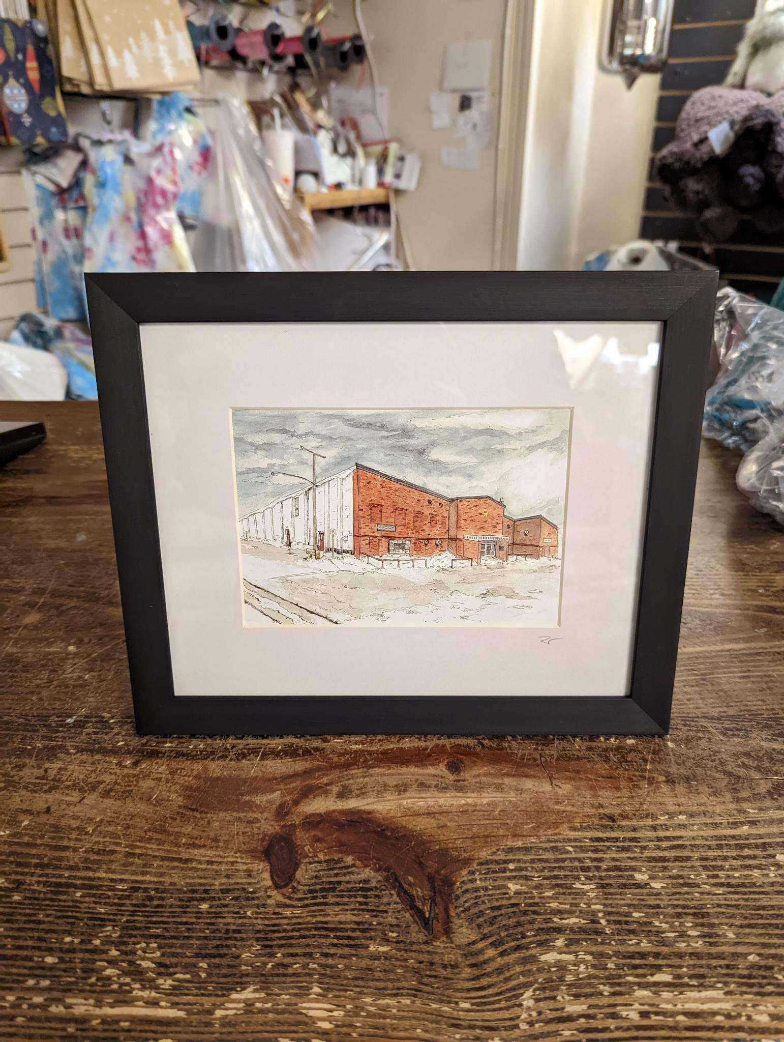 Framed Water Colour Painting of the Memorial Arena