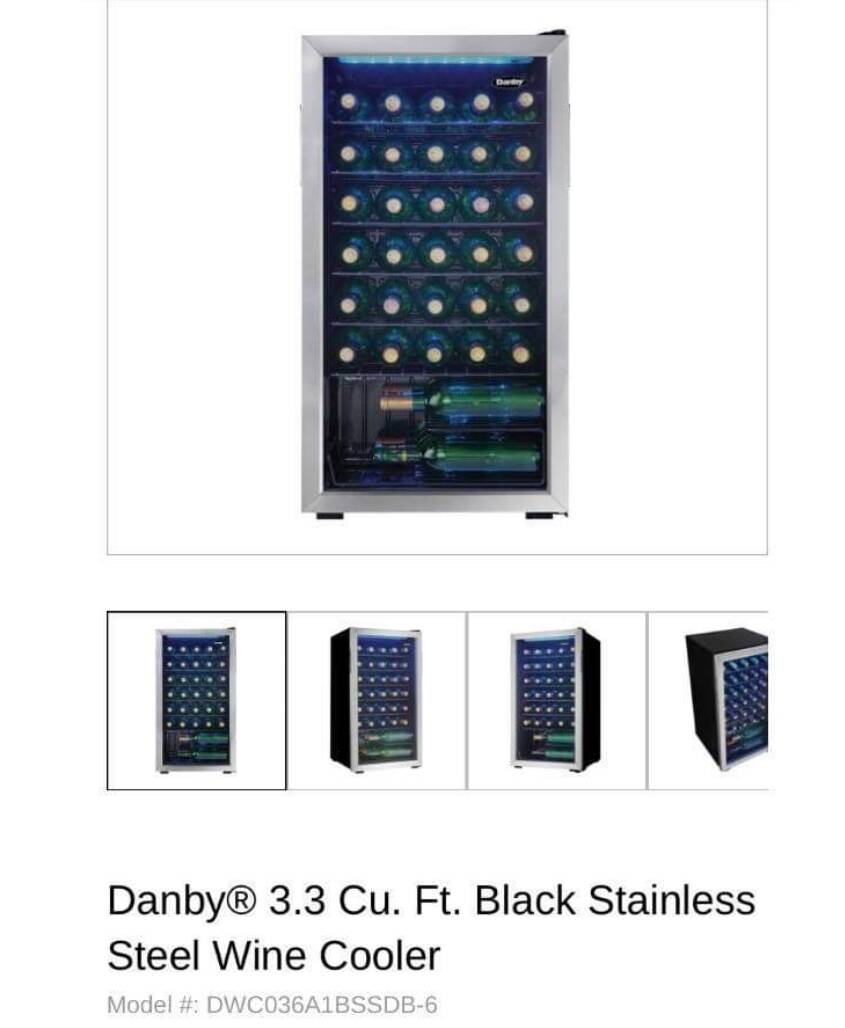 Danby 3.3 Cu. Ft. Black Stainless Steel Wine Cooler